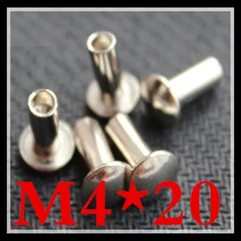 

100pcs /lot High Quality M4*20 Truss Head Half Hollow Rivet Steel With Nickel