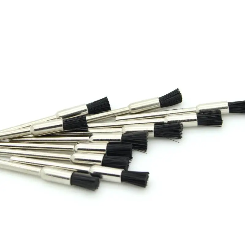 20pcs Black Pen Shape 6MM End Nylon Cleaning Brushes 3mm Shank Fit