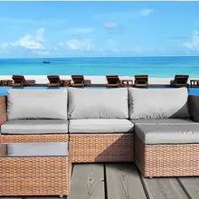 Популярные Lounge открытый плетеная дешевые l-образный диван