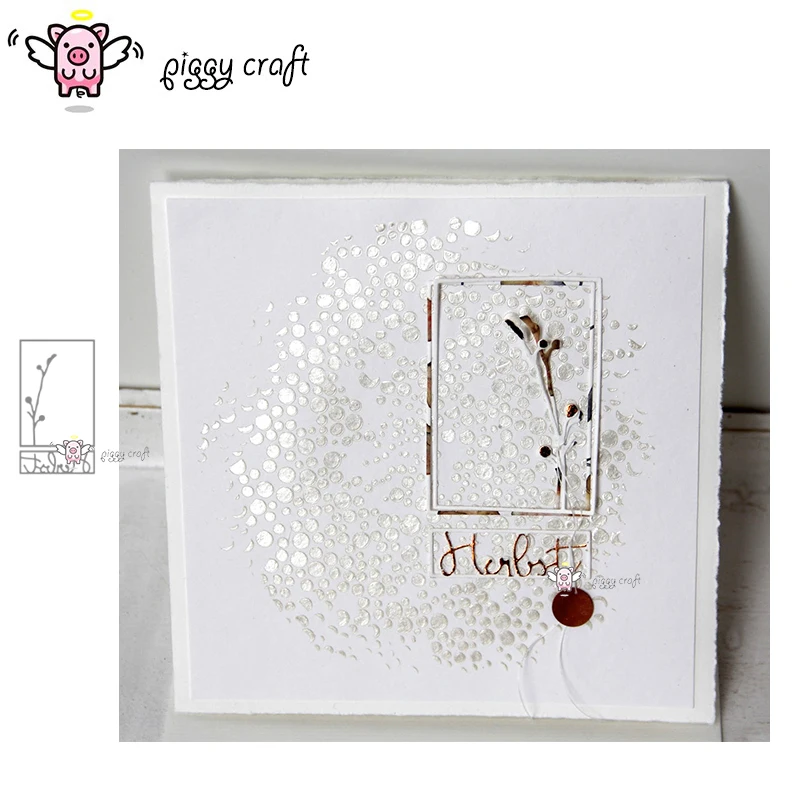 

Piggy Craft metal cutting dies cut die mold Flower branch letters frame Scrapbook paper craft knife mould blade punch stencils