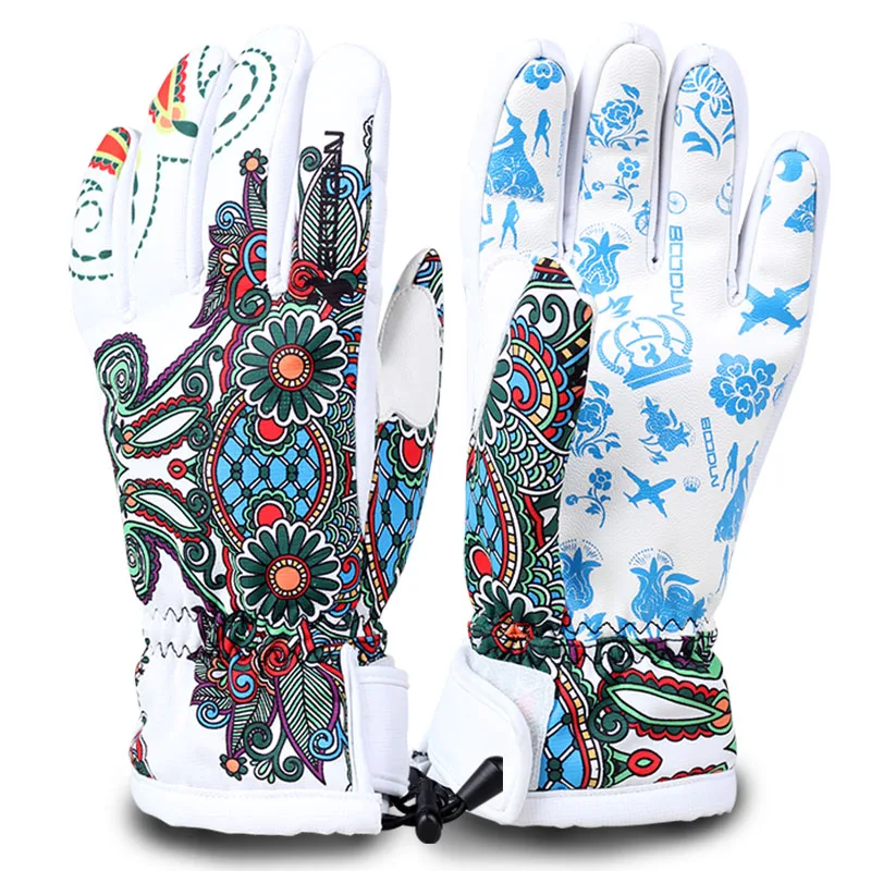 BOODUN winter font b ski b font font b gloves b font waterproof windproof plate single