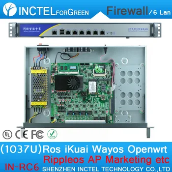 

1U Case 1037U Multi Gigabit Network Firewall Server with Intel PCI E 1000M 6*82583V IN-RC6