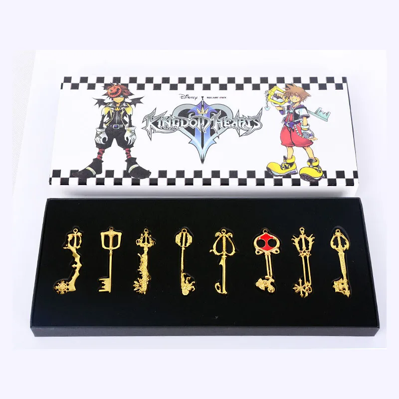 Kingdom Hearts/набор аксессуаров для косплея, брелок для ключей, подвески, брелки, фигурки, игрушки, коллекция, оружие, Сердце, брелки