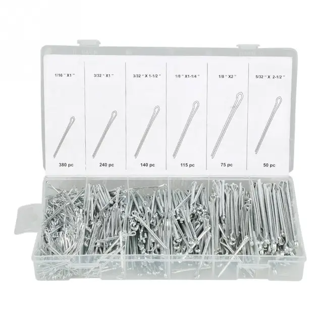 1000Pcs/Lot Stainless Steel Split Cotter Pins Set With Plastic Box