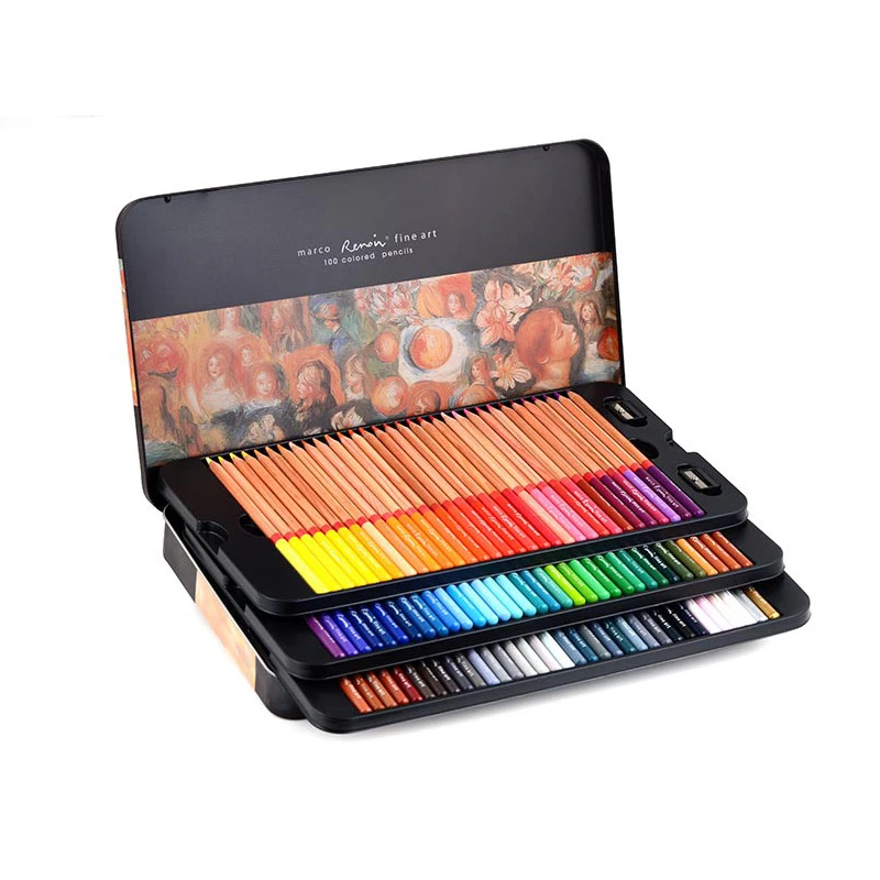 

24/36/48 Water Color Set Soluble Pencil Professionals Painting Oil Color Pencil for Coloured Drawing Sketch Art Supplies