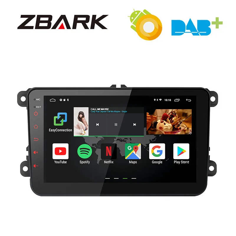 Top 8" Android 8.1 RAM 2G Car stereo player Navigation GPS  for VW Jetta Golf Amarok Beetle  Lavida Caddy Passat Polo  Sharan Touran 1