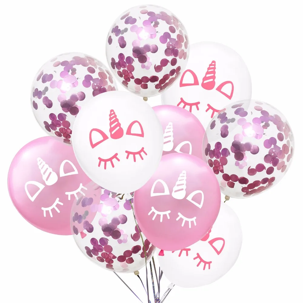 

Rose Gold Baloons sale 10Pcs Confetti Balloon Unicorn Party Decoration 12inch Latex Unicorn Balloons Birthday Party Supplies