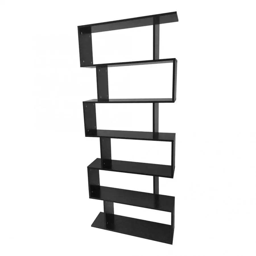 

6-Tier Ladder Shelf Bookshelf Bookcase Storage Display S Shape Home Office Decor Tool
