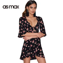 asmax font b 2017 b font Casual Summer font b Dress b font Women Printed Deep