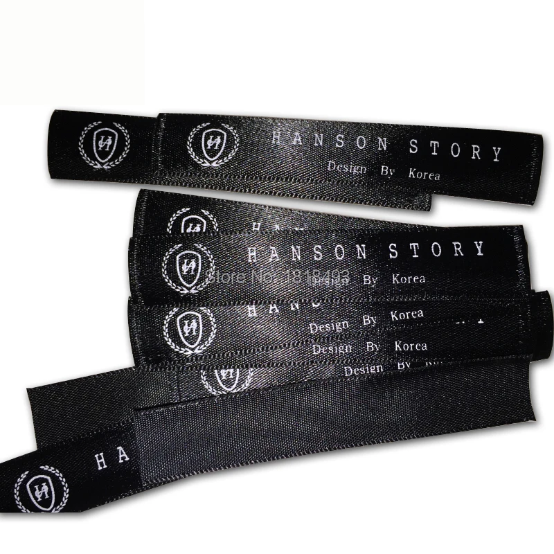 free shipping customize black silk labels/clothing screen printing tags/wind coat down jacket