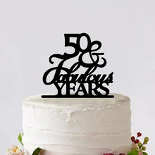 Bride & Groom 50th Wedding Anniversary Forever Love Cake Toppers Custom Anniversary Party Decoration Tools For Cake
