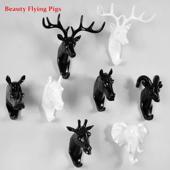 

Retro Stereoscopic Animals Wall Hook Creative Home Accessories Resin Hooks Furniture Robe Hook Fashion Decoration Artware Gift