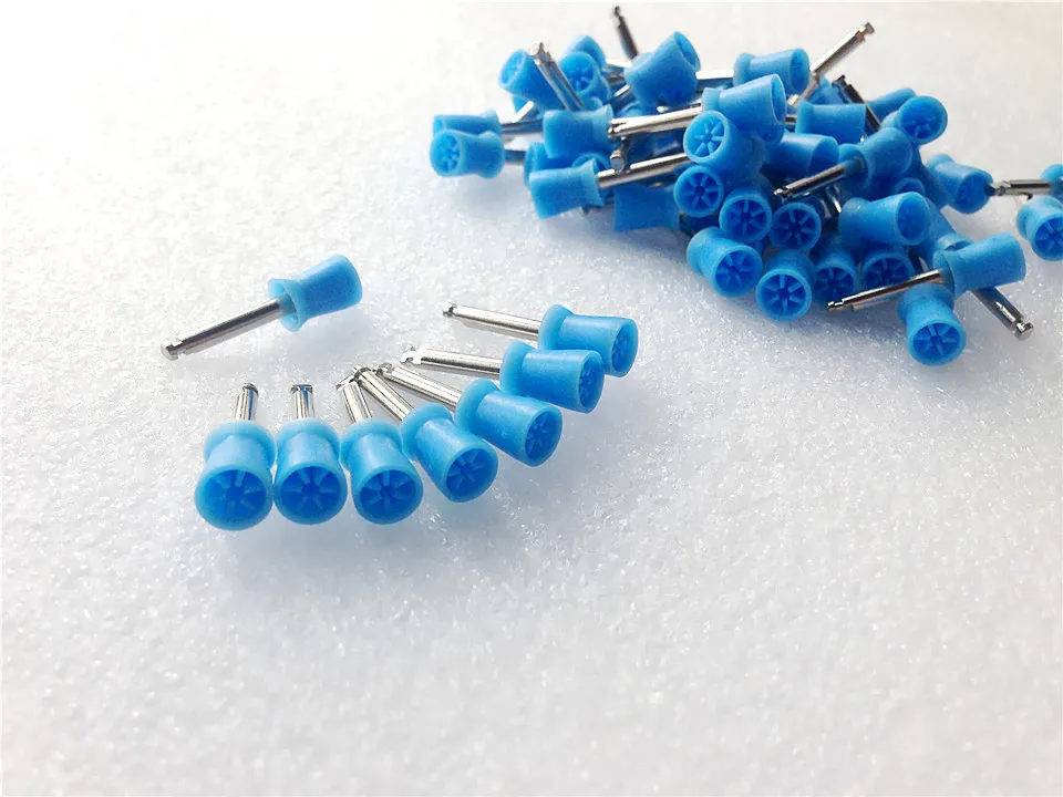 60Pcs Dental Lab Blue Latch type Rubber Polishing Polisher Cups Prophy