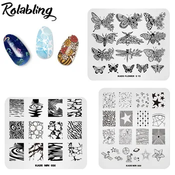 

New Design 3PCS Nail Stamping Plates Stainless Steel Stamping Plate Star Butterfly Pattern Nail Art Stamp Stamping Set