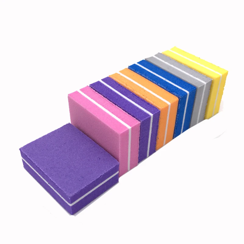 

20Pcs/lot Mini Nail File Blocks Double-sided Sanding Nail Buffer Lime A Ongle Professionel Colorful Sponge Manicure Nail Files