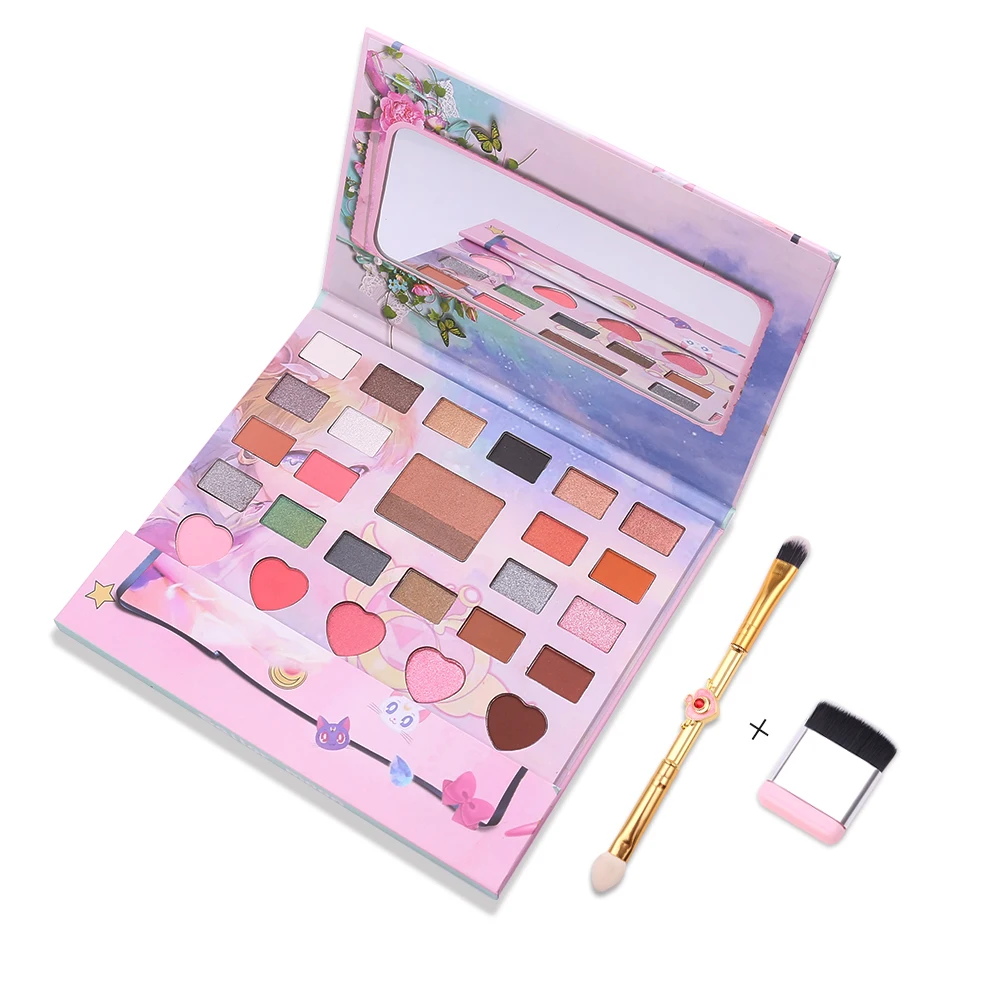 

New Eye Makeup Nudes Palette 27 Color Matte Eyeshadow Pallete Glitter Powder Sailor Moon Lazy Eye Shadow Brush Set Pigment