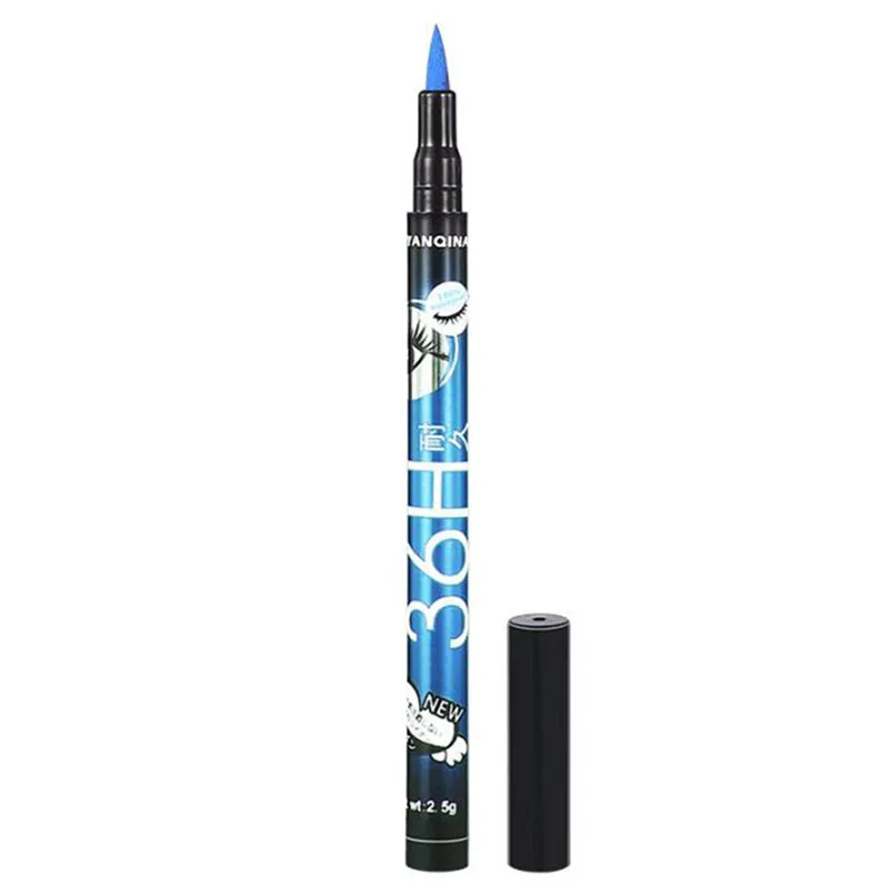 Жидкая Косметика для макияжа Водостойкий карандаш для глаз Многоцветный водостойкий sweatproof долговечный карандаш для глаз карандаш коричневый/синий/фиолетовый без пятен - Цвет: Blue