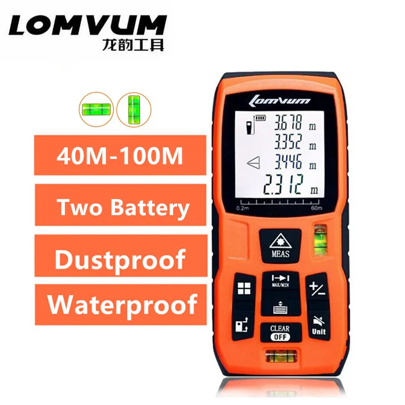 

Digital Laser distance meter LDM-40 Bigger Bubble level tool Rangefinder Range finder Tape measure 40m Area/Volume Angle Tester