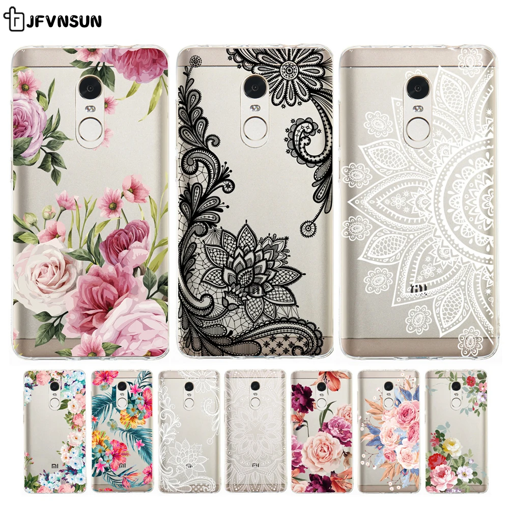 

xiaomi Redmi Note 4X Case on Redmi Note 4X 4 X Cases 3D Relief Flower Skin Clear TPU Case for Xiaomi Redmi Note 4 4X Cover 5.5"
