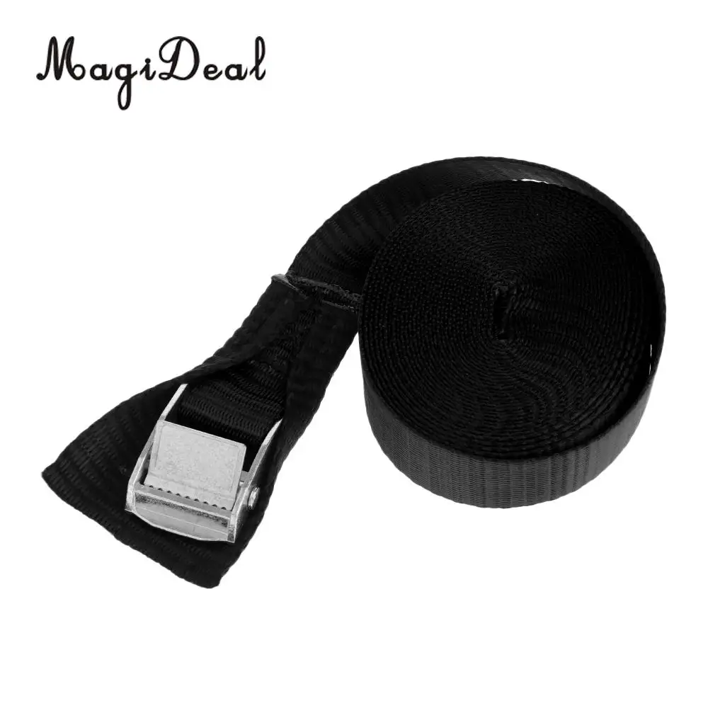 MagiDeal SUP 300cm 25mm Kayak Canoe Tie Down Strap Pack Lash Belt Metal Buckle for Dinghy Surfing Rafting Surfboard Accessory