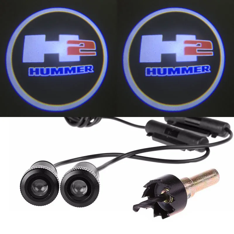 2pcs Ghost Shadow Logo welcome Car White LED Door Light Laser Courtesy Slide Projector logo Emblem light For HUMMER H2 2pcs Ghost Shadow Logo welcome Car White LED Door Light Laser Courtesy Slide Projector logo Emblem light For HUMMER H2
