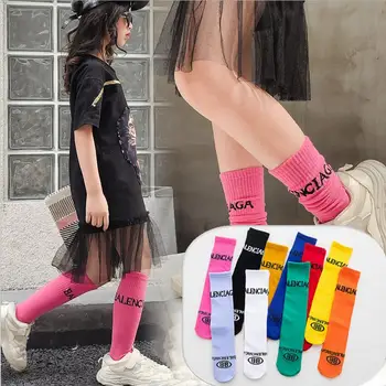 

1 Pair 2019 New Children Breathable Socks Solid Baby Girls Knee Socks School Spring Summer Cotton Lace Double Needle Socks