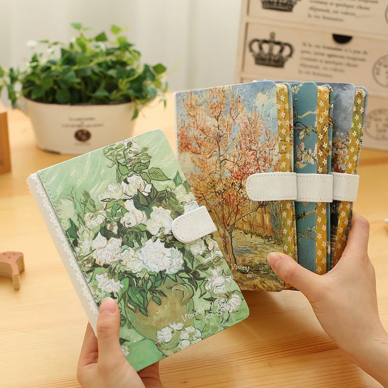 

Free Shipping Diary 2017 Office Stationery Hardcover Notebook Flower Magnetic Buckle Sketchbooks Journal Notebooks Daily Memos