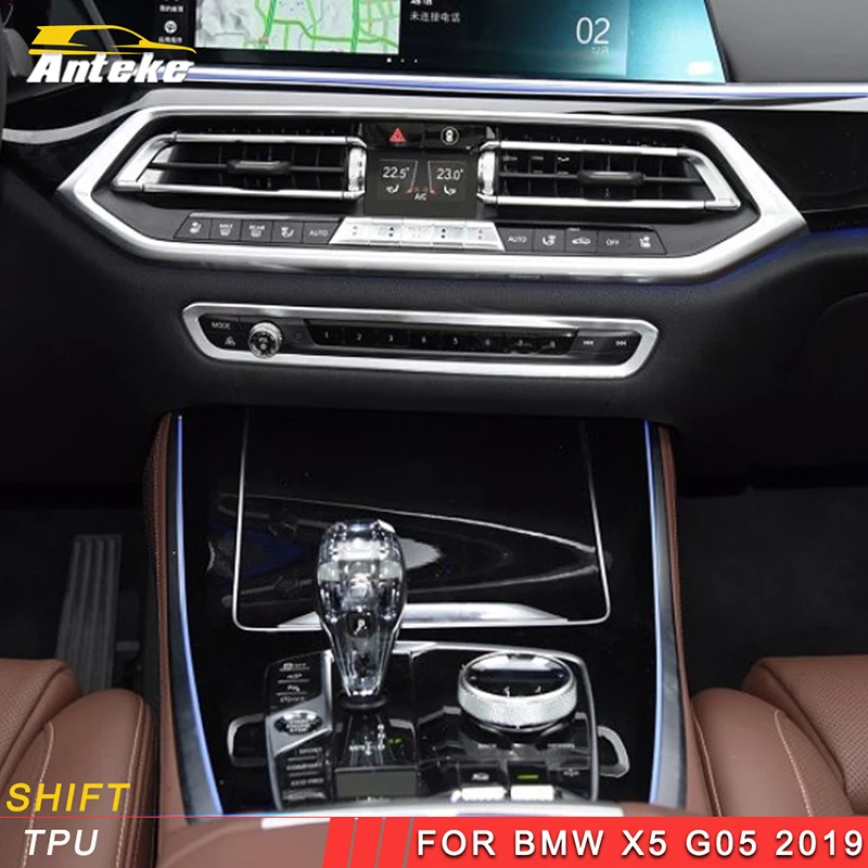 

ANTEKE For BMW X5 2019 Car Styling Dashboard Console Button Switch Film Protector Trim Sticker Interior Accessories