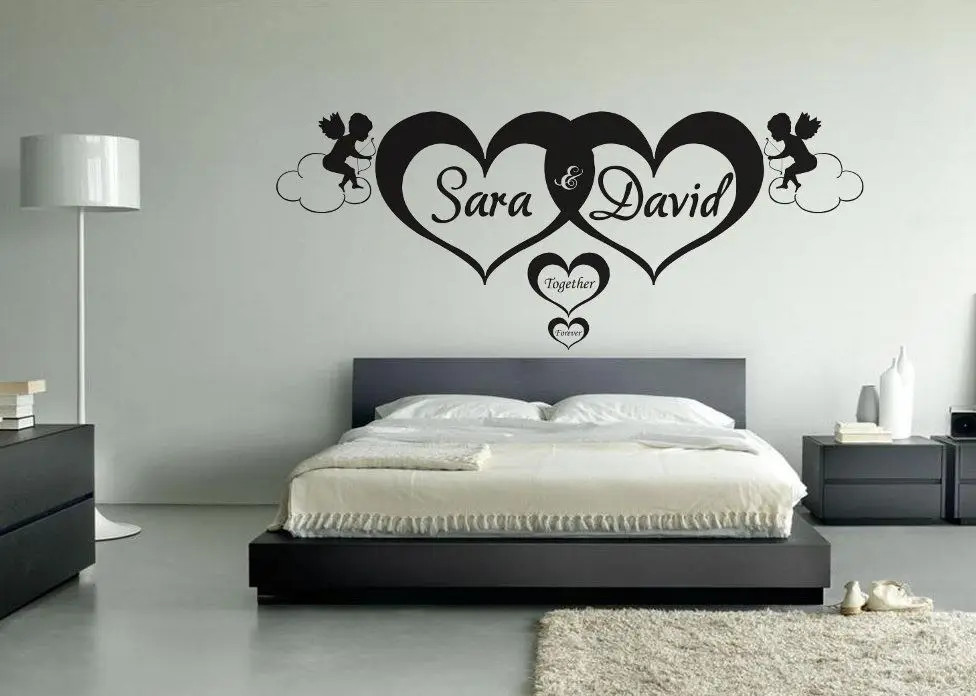 Your Name Personalised Wall Art Stickers Kids Hearts  Bedroom  Girls  Decoration 