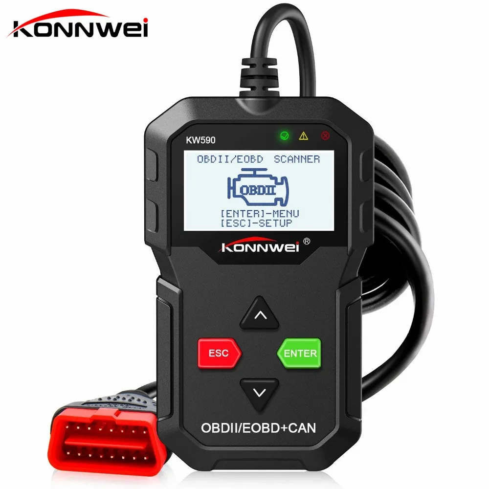 

KONNWEI ODB2 Automotive Scanner KW590 OBD2 OBD Diagnostic Scanner in Russian Car Code Reader Auto Scanner Better AD310 ELM327