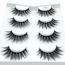 HBZGTLAD 4 пары 3D норковые ресницы натуральные длинные накладные ресницы драматический объем поддельные ресницы макияж ресницы для наращивания шелковые ресницы