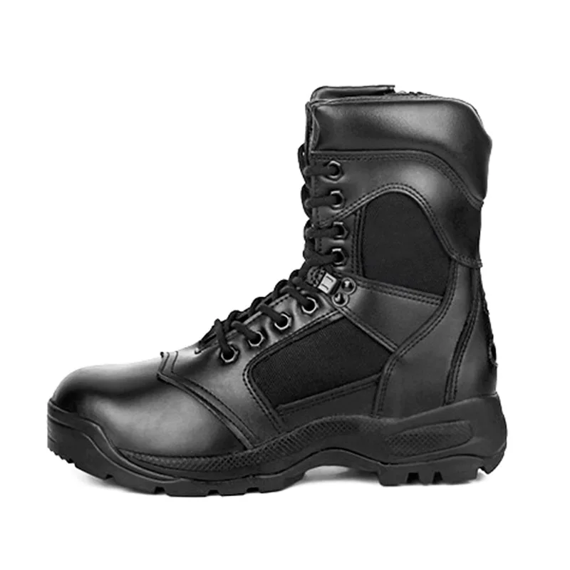 Мужские военные тактические ботинки; водонепроницаемые Нескользящие походные ботинки; уличные тактические ботинки с высоким берцем для взрослых; черные ботинки для альпинизма на шнуровке - Цвет: black