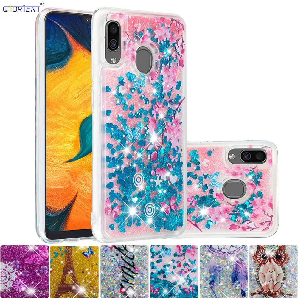 

For Samsung Galaxy A20 A30 2019 Wide4 Cute Bling Quicksand Liquid Glitter Case Wide 4 SM-A205FN/DS SM-A305FN/DS Soft Back Cover