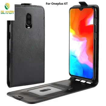 

10pcs/lot phone leather case For Oneplus 6T 6 flip 64 grain Leather TPU cover case For Oneplus 5T