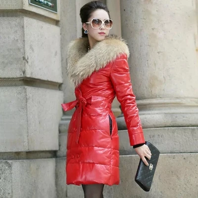 Women Winter Long Padded Parkas Big Fake Fur Collar Jackets Adjustable Waist Thick Warm Coats Women Plus Size 5XL 2018 AS056