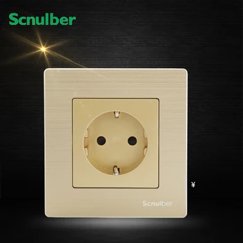 

metal brush finish german standard 2pin european wall socket switch