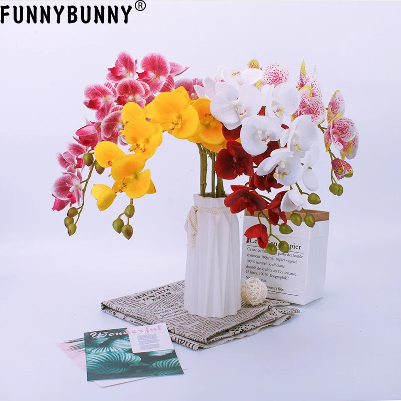 

FUNNYBUNNY Butterfly Orchid Bridal Wedding Bouquet Artificial Flower for Home Party Decor
