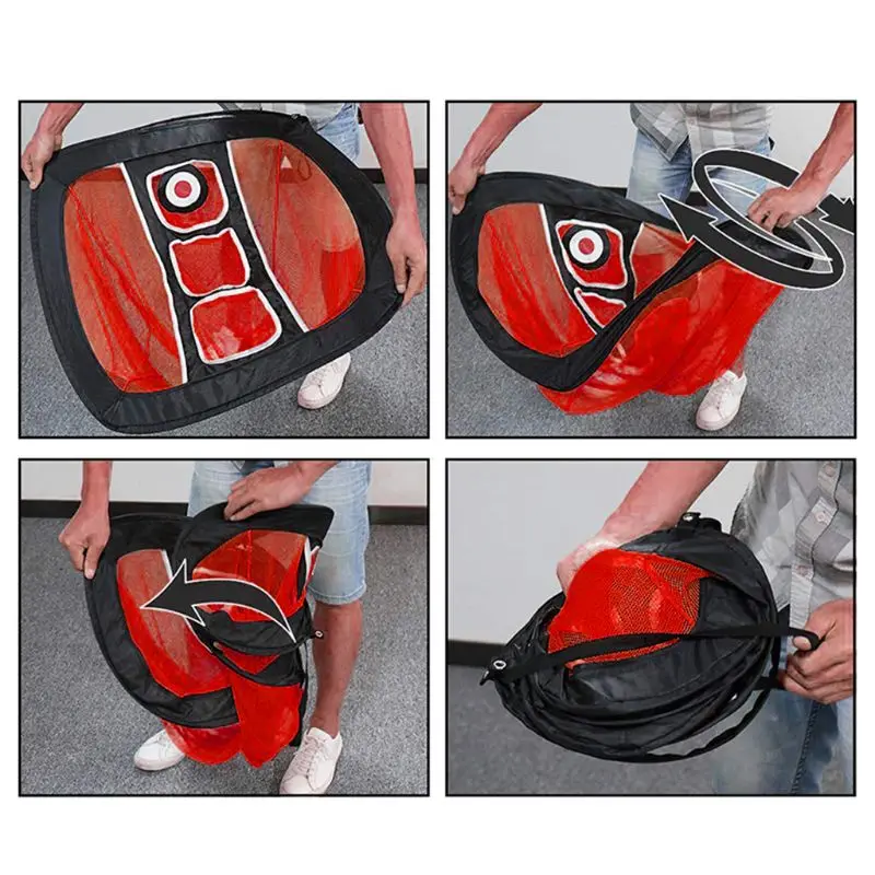 1 PC Nylon Steel Ring Golf Chipping Net Portable Foldable Outdoor