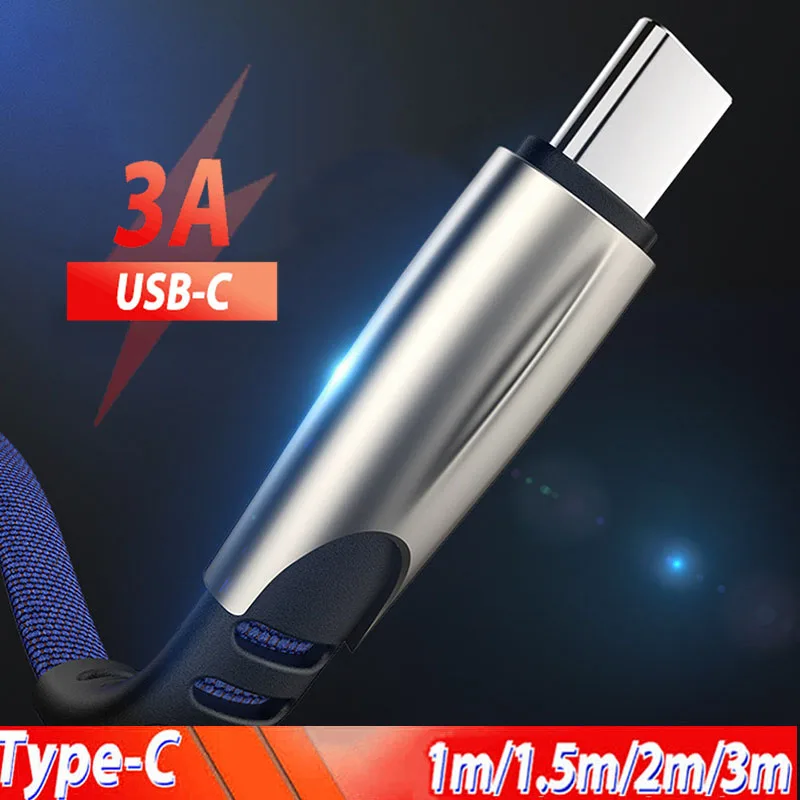 2 м USB C Тип кабель 2 3 метров в длину usb-кабель для быстрой зарядки и передачи данных кабели для huawei Honor 20 P Smart Z Redmi Note 8 Pro Meizu 16s