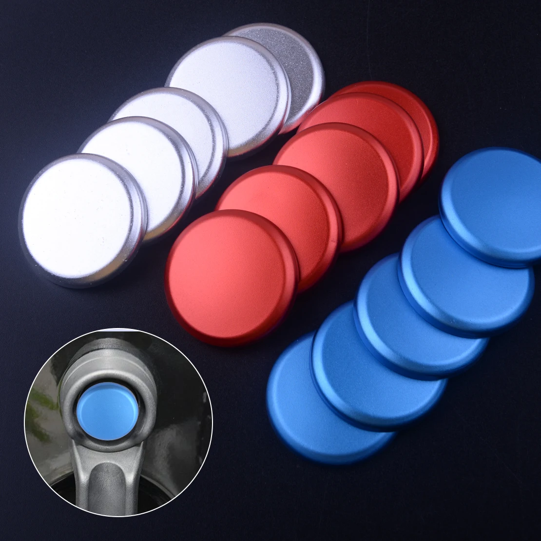 

CITALL Aluminium Door Grab Handle Exterior Push Button Cover Trim for JEEP Wrangler JK 4-Door 2007 - 2012 2013 2014 2015 2016