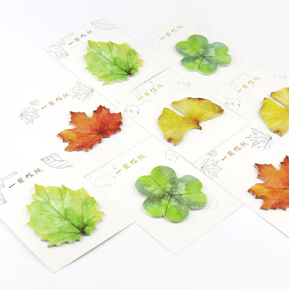 30Sheet/Pcs Kawaii Leaves Diary Memo Pad Sticky Notes Posted It Planner Scrapbooking Stickers Stationery School Supplies|Блокноты| |