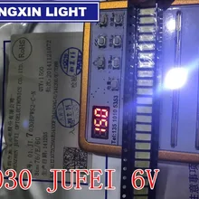 Светодиодный светильник jufei с подсветкой 1 Вт 7030 6 в холодный белый ТВ применение smd 7030 светодиодный холодный белый 100-110lm 7,0*3,0*0,8 мм чип-2 50 шт