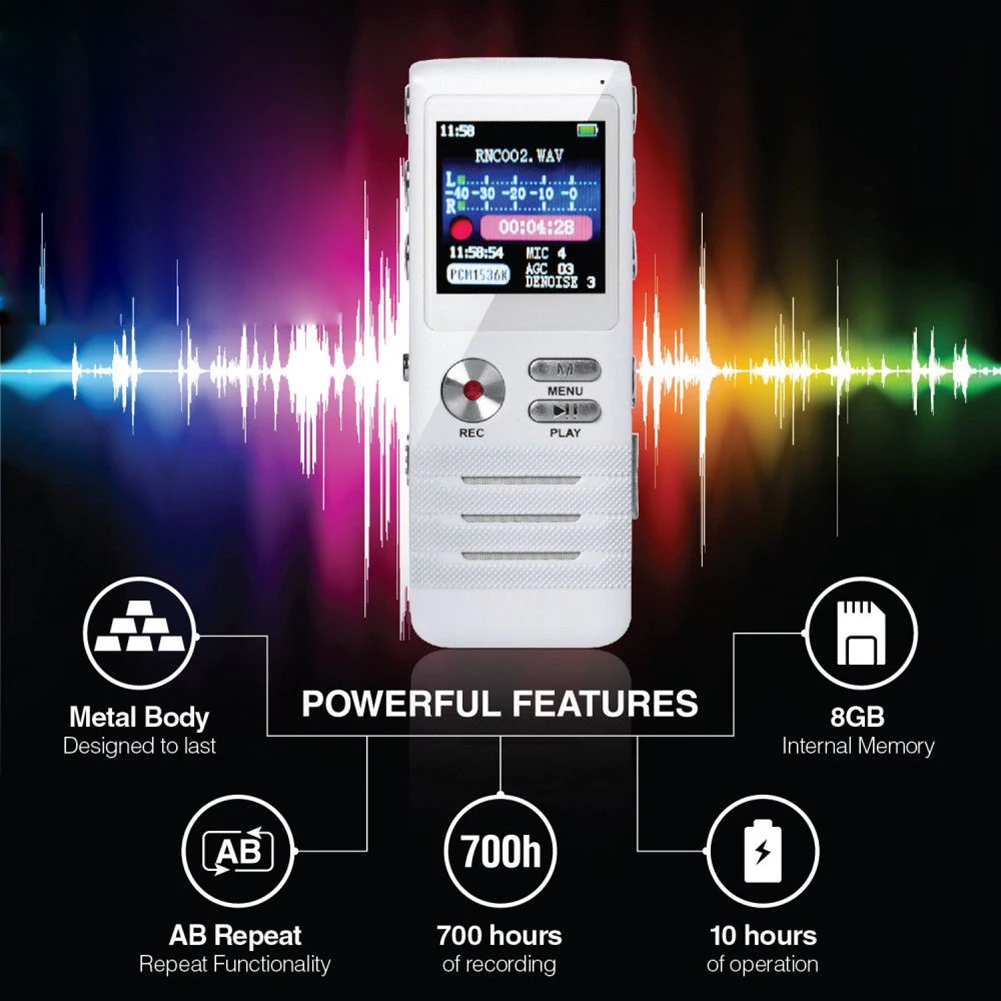 8 GB Audio Professional noise Reduction Multi Languages Голосовая активация встречи цифровой рекордер