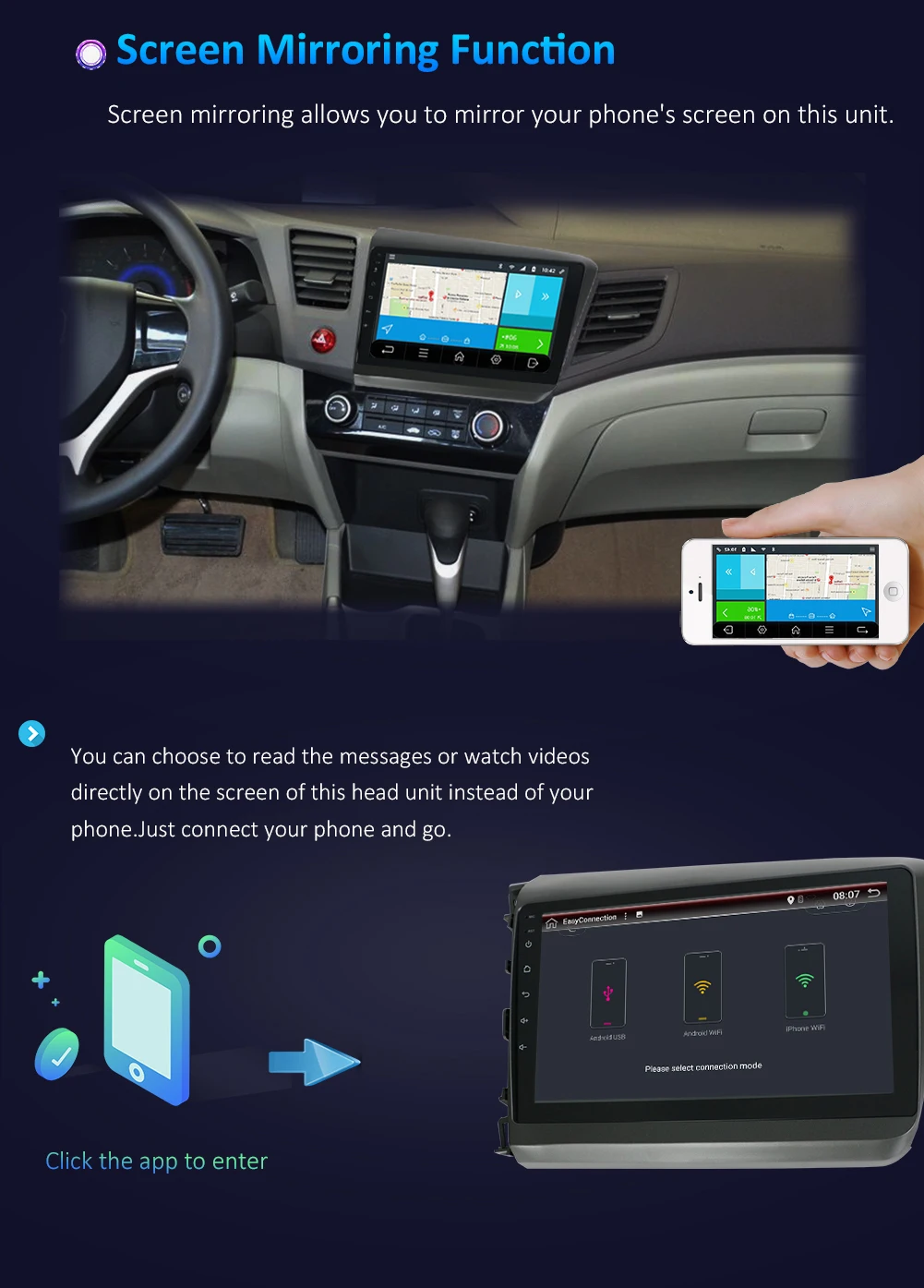 Clearance Car Multimedia Player Android 9.0 Fit For Honda civic 2012-2015 2din car radio gps navigation Bluetooth OBD DAB 4G Wifi SWC Map 38