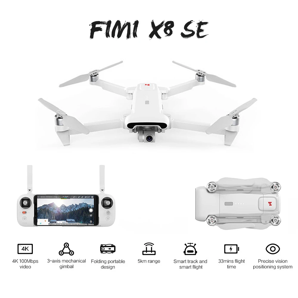 

FIMI X8 SE GPS Drones 4K Professinal Quadrocopter Dron with 3-Axis Gimbal 4K Camera Follow Me Auto Return RC Helicopter