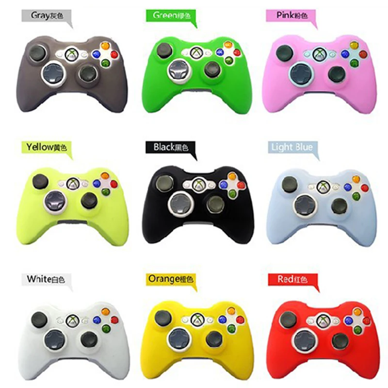 10 Colors Joystick Gel Skin Silicone Cover for XBOX 360 Wireless Game Controller Case Cover