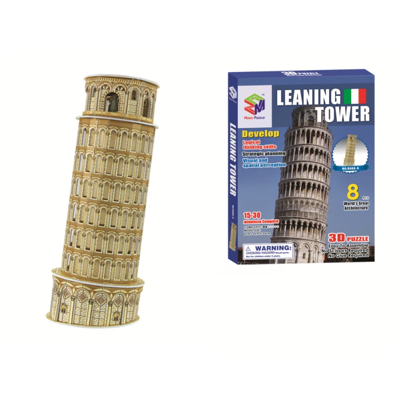 Leaning Tower of Pisa Building 3D Monumental Jigsaw 272 Piece Puzzle Sealed New 