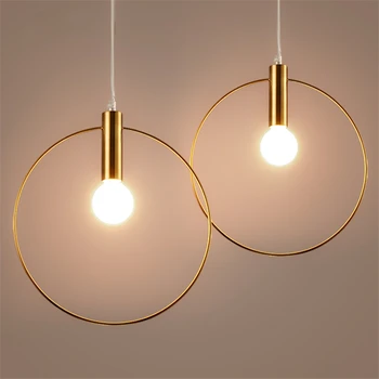 

Modern Gold Pendant Lights Kitchen Dining Simple Iron Craft Hanging Lights Restaurant Pendant Lamps Bar Cafe Creative Luminaire
