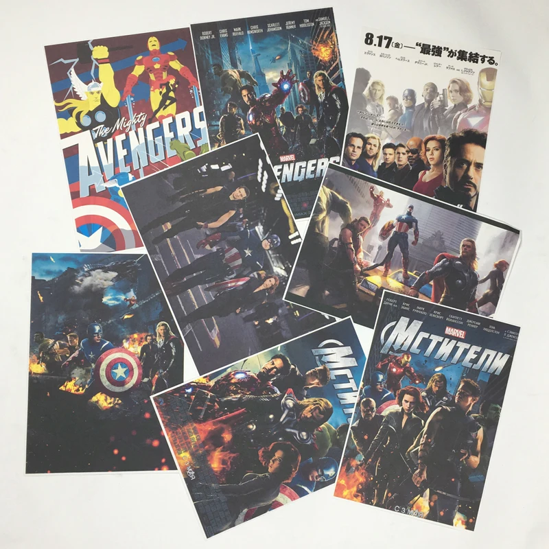 

Movie Retro Poster The Avengers Posters and Prints Coffee Kitchen Living Room Decorative Painting Kraft Paper Wall Stickers
