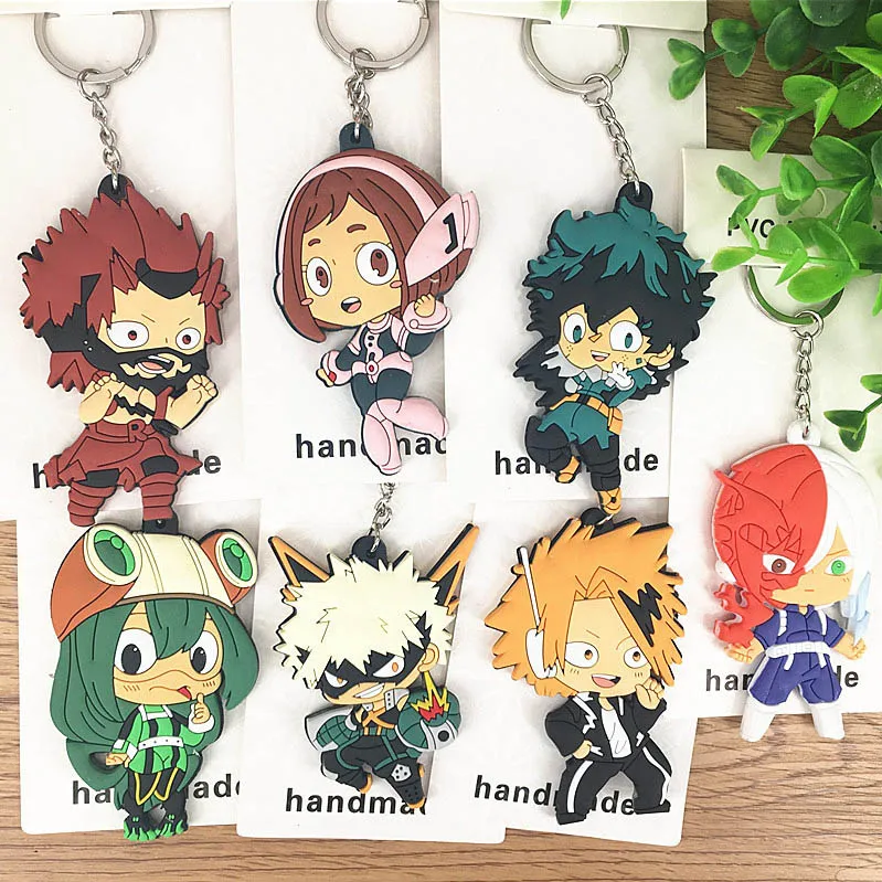 Экшн Deku фигурка ПВХ двустороннее кольцо для ключей Pandent Toys 7 шт./компл. брелки My Hero